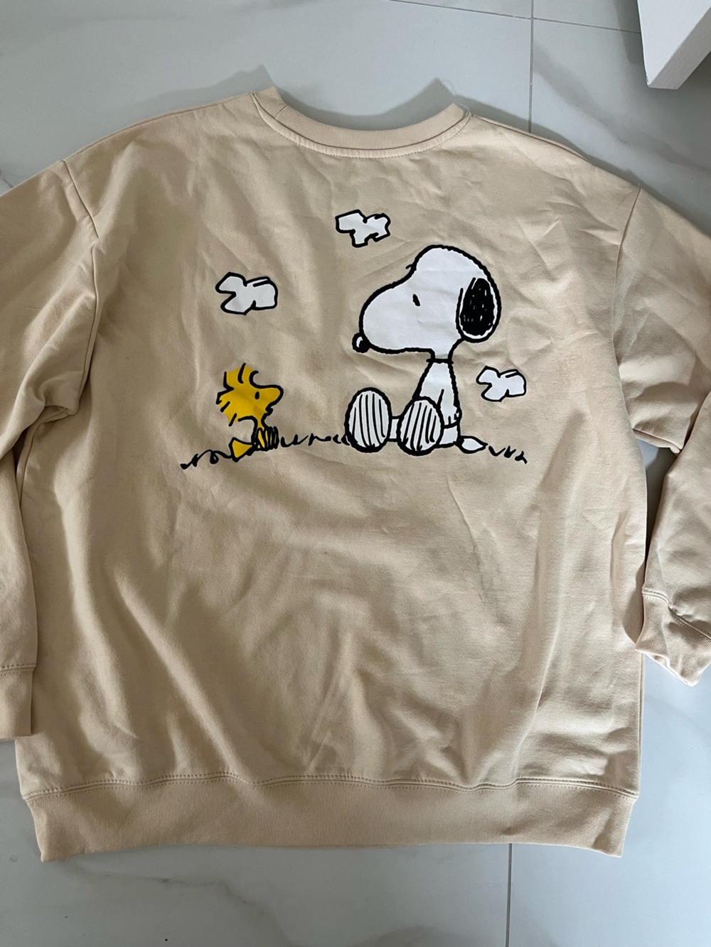 Peanuts Cream Woodstock Graphic Sweatshirt XL - Picture 7 of 7